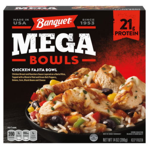 Banquet Mega Bowls Mega Bowls Chicken Fajita Frozen Dinner