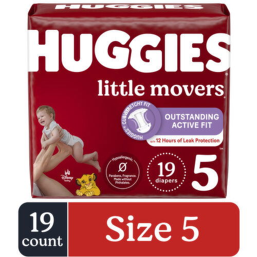 Huggies Little Movers Huggies Little Movers Baby Diapers, Size 5, 19 Ct