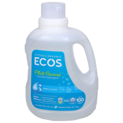 Ecos Laundry Detergent, Plant Powered, Free & Clear