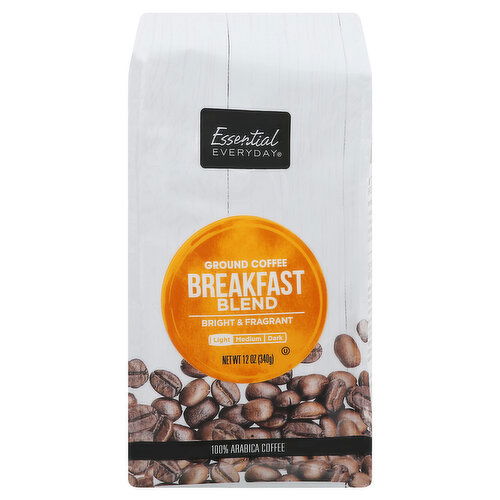 Essential Everyday Coffee, Ground, Light, Breakfast Blend