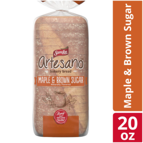 Sara Lee  Artesano Sara Lee Artesano Maple & Brown Sugar Bakery Bread, 20 oz