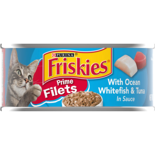 Friskies Cat Food, with Ocean Whitefish & Tuna in Sauce