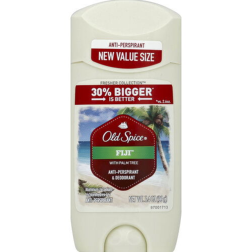 Old Spice Fresher Collection Anti-Perspirant & Deodorant, Fiji, with Palm Tree, Value Size