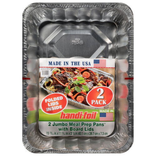 Handi-Foil Jumbo Meal Prep Pans with Board Lids
