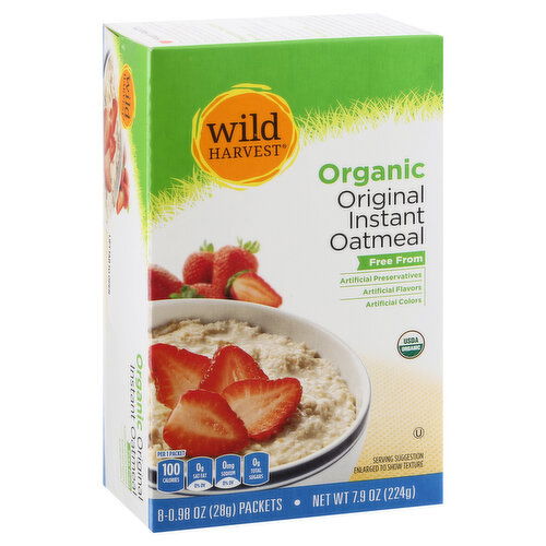 Wild Harvest Oatmeal, Instant, Organic, Original