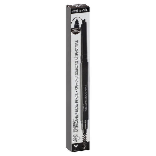 Wet n Wild Ultimatebrow Brow Pencil, Retractable, Dark Brown 628A