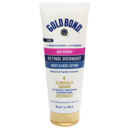 Gold Bond Age Renew Lotion, Body & Face, Retinol Overnight