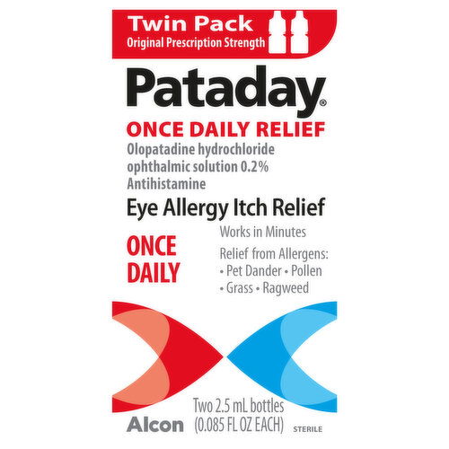 Pataday Original Prescription Strength Once Daily Eye Allergy Itch Relief Twin Pack