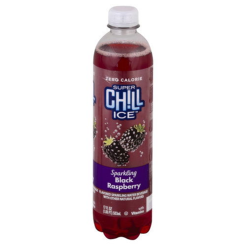 Super Chill Ice Flavored Sparkling Water Beverage, Zero Calorie, Black Raspberry