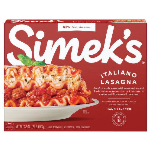 Simek's Lasagna, Italiano, Family Size