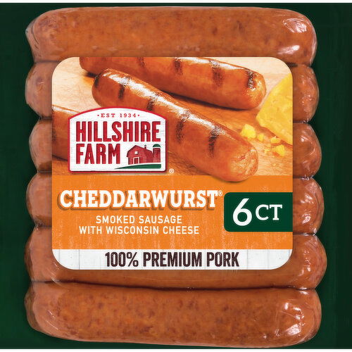 Hillshire Farm Cheddarwurst Smoked Sausage Links, 6 Count