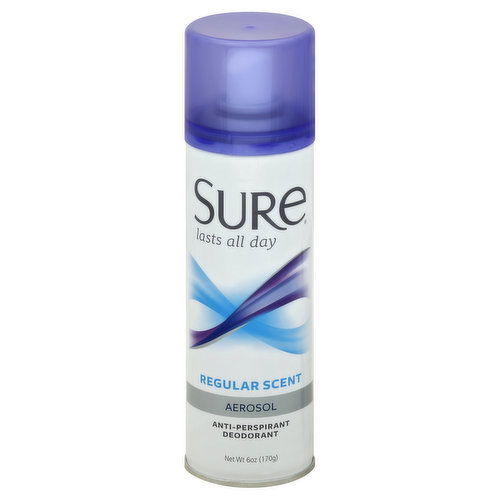 Sure Anti-Perspirant Deodorant, Aerosol, Regular Scent