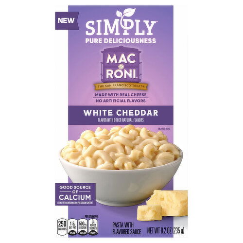 Simply Mac-A-Roni Pasta, with Flavored Sauce, White Cheddar