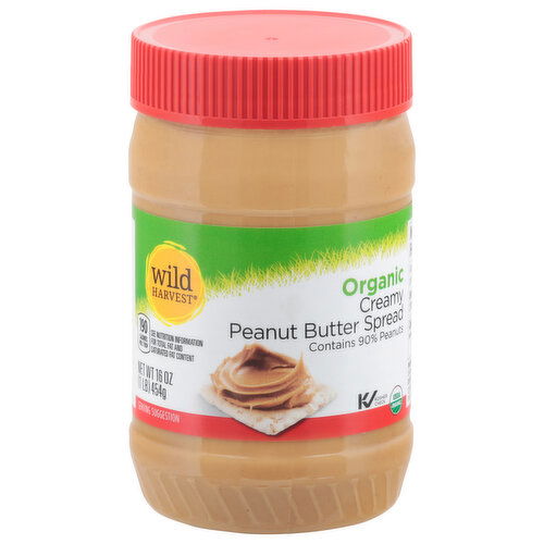 Wild Harvest Peanut Butter Spread, Organic, Creamy