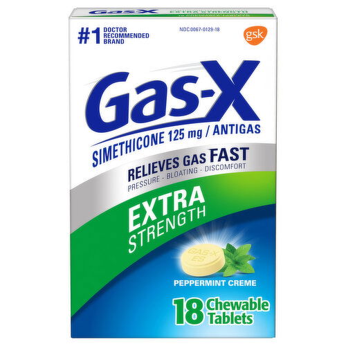 Gas-X Antigas, Extra Strength, Simeticone 125 mg, Chewable Tablets