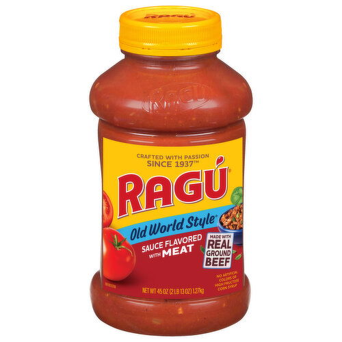 Ragu Old World Style Sauce, Flavored with Meat