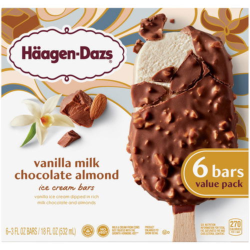 Haagen Dazs Vanilla Milk Chocolate Almond Ice Cream Bars