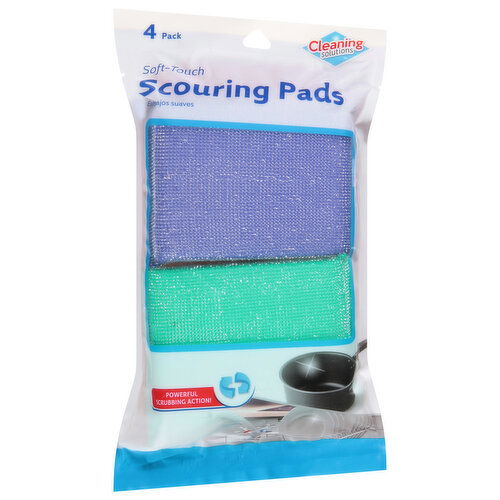 Jacent Scouring Pads, Soft-Touch, 4 Pack