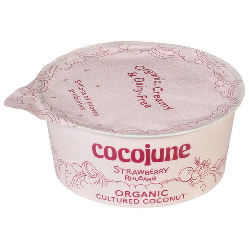 Cocojune Cultured Coconut, Organic, Strawberry Rhubarb