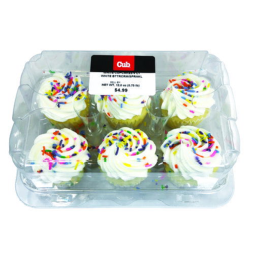 Cub Bakery White Cupcakes 6 Ct
White Bttrcrm/Sprnkl