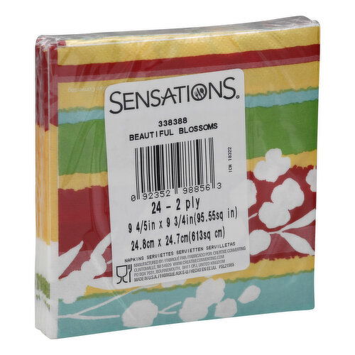 Sensations Napkins, Beautiful Blossoms, 2 Ply