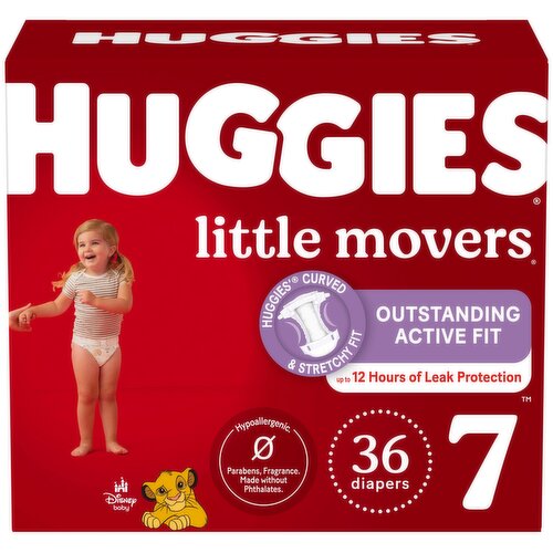 Huggies Little Movers Diapers, 7 (Over 41 lb), Disney Baby