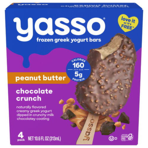 Yasso Yogurt Bars, Peanut Butter Chocolate Crunch, Greek