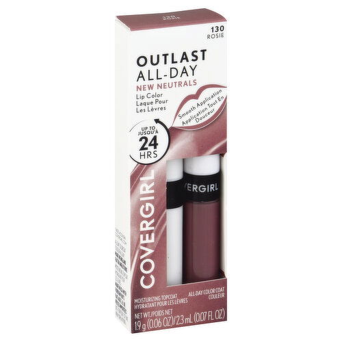CoverGirl Outlast All-Day Lip Color with Topcoat, Rosie 130