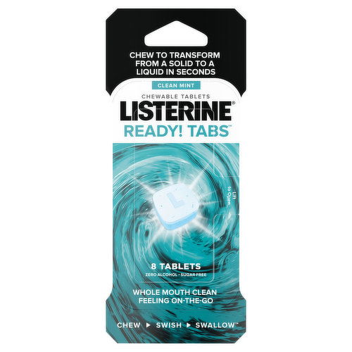 Listerine Ready Tabs Chewable Tablets, Clean Mint