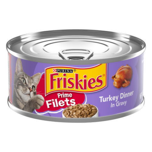 Friskies Prime Filets Cat Food, Turkey Dinner, in Gravy