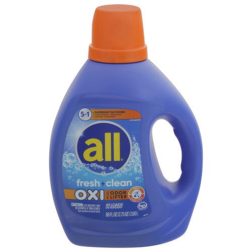 All Detergent, Oxi Plus Odor Lifter, Fresh Clean, 5 in 1