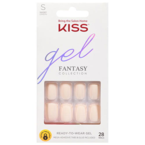 Kiss Gel Fantasy Collection Nail Kit, Short Length