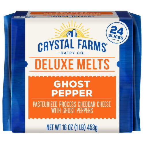 Crystal Farms Cheddar Cheese, Ghost Pepper, Deluxe Metls