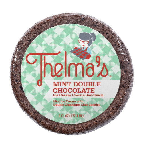 Thelma's Thelma's Mint Double Chocolate Ice Cream Sandwich 6 Fluid Ounce