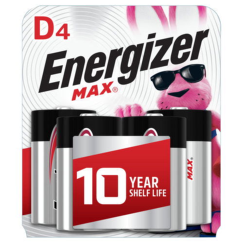 Energizer Max Batteries, Alkaline, D