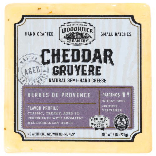 Wood River Creamery Cheese, Cheddar Gruyere, Herbes de Provence