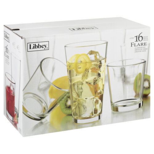 Libbey Glassware Set, Flare, 16 Pieces