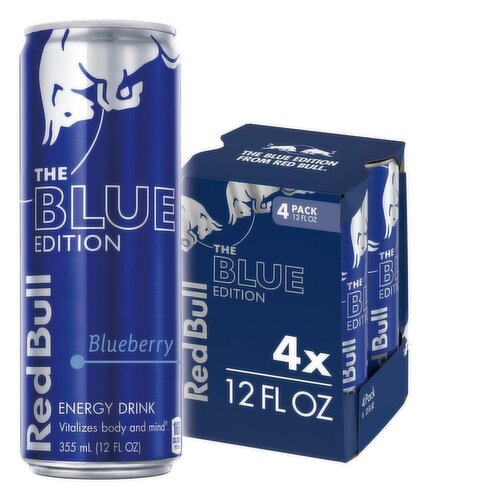 Red Bull Blue Edition Energy Drink, Blueberry, 114mg Caffeine, 12 fl oz