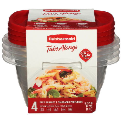 Rubbermaid Take Alongs Containers & Lids, Deep Squares