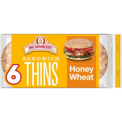 Brownberry Sandwich Thins Sliced Sandwich Thins, 6 count, 12 oz