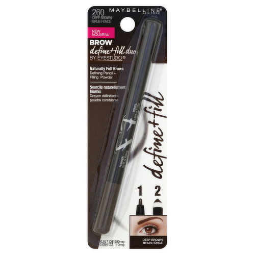 maybelline Defining Pencil + Filling Powder, Deep Brown 260