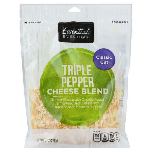 Essential Everyday Cheese Blend, Triple Pepper, Classic Cut