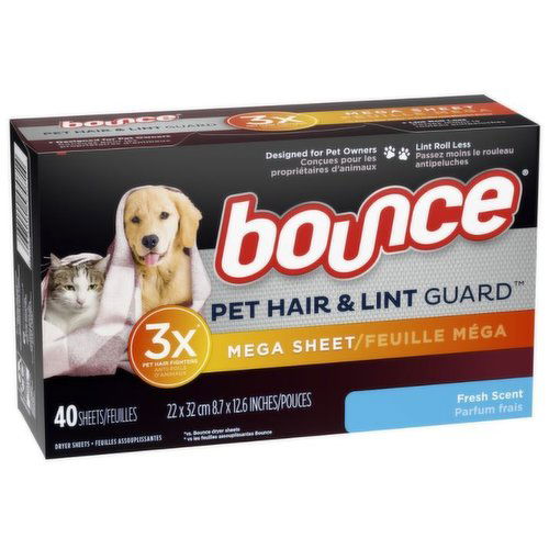 Bounce Mega Dryer Sheets Pet Hair and Lint