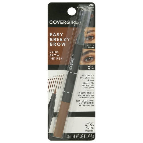 CoverGirl Brow Ink Pen, 24HR, Easy Breezy Brow, Honey Brown 200