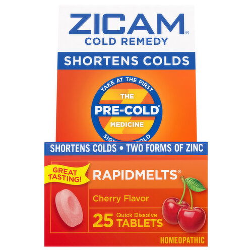 Zicam Rapidmelts Cold Remedy, Quick Dissolve Tablets, Cherry Flavor