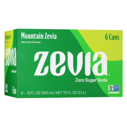 Zevia Soda, Zero Calorie, Mountain Zevia