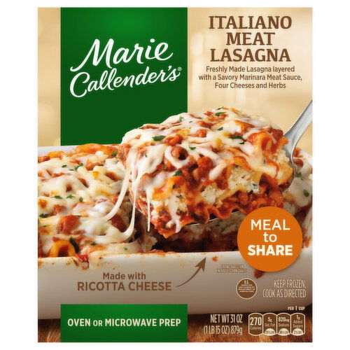 Marie Callender's Italiano Lasagna With Ricotta Cheese Meal to Share, Frozen Meal