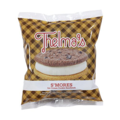 Thelma's 6 oz. Ice Cream Sandwich Thelma's S'mores with Marshmallow Ice Cream Sandwich 6 Fluid Ounce
