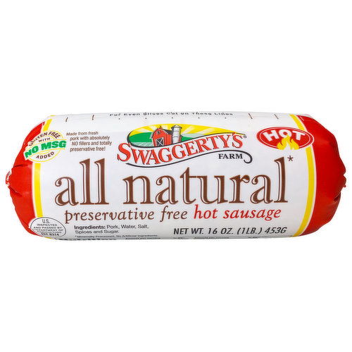 Swaggerty's Farm Sausage, Preservative Free, All Natural, Hot