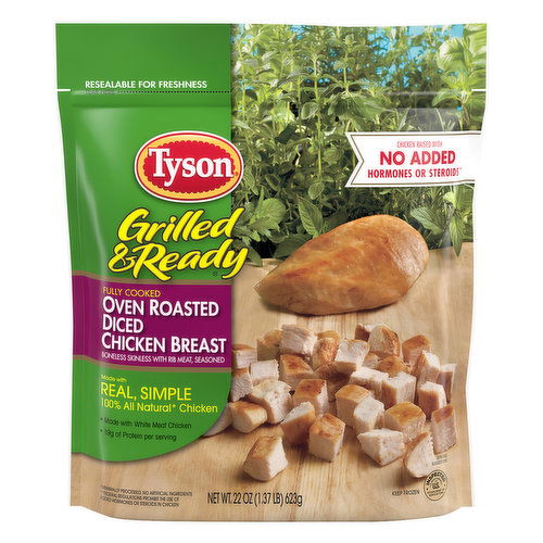 Tyson Grilled And Ready Grilled & Ready Grilled & Ready Fully Cooked Oven Roasted Diced Chicken Breast, 22 oz. (Frozen)